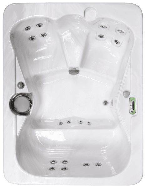 White hot tub with multiple jets