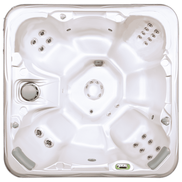 Empty white square hot tub top view