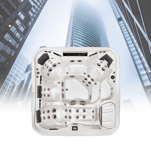 Luxury spa surrounded by tall buildings