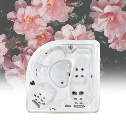 Hot tub with floral background