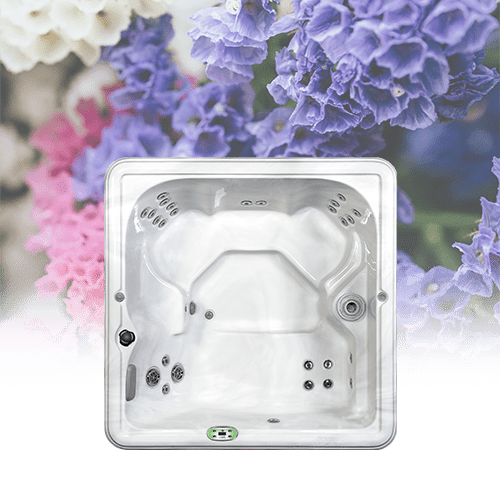 Hot tub with floral background