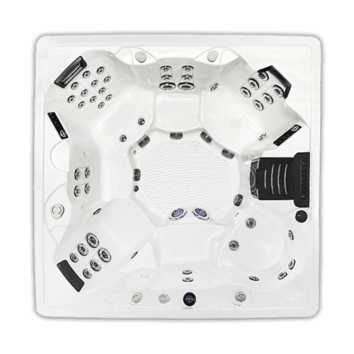Top view of luxury spa tub