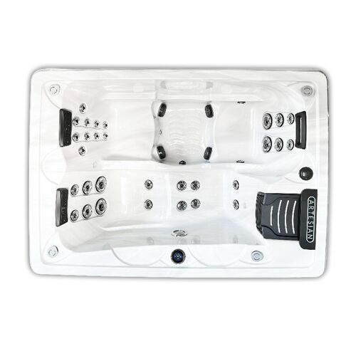 Luxury white hot tub with jets