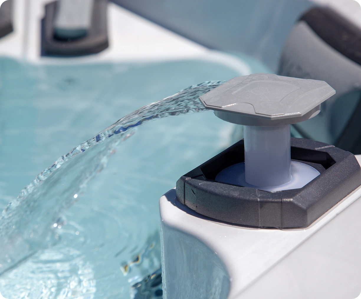 Spa water feature in action